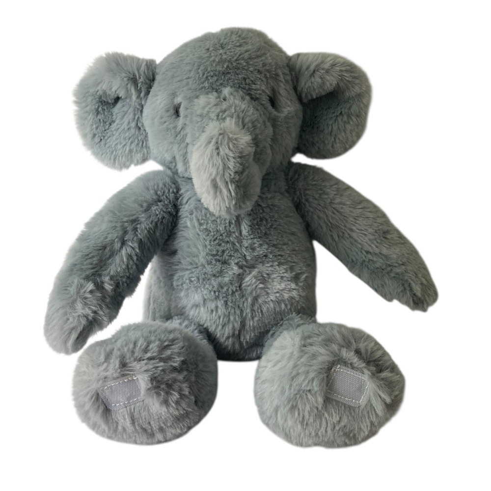 Cloud Island 2024 Soft Gray Elephant 14β Stuffedβ Plush Hook Loop Paws.